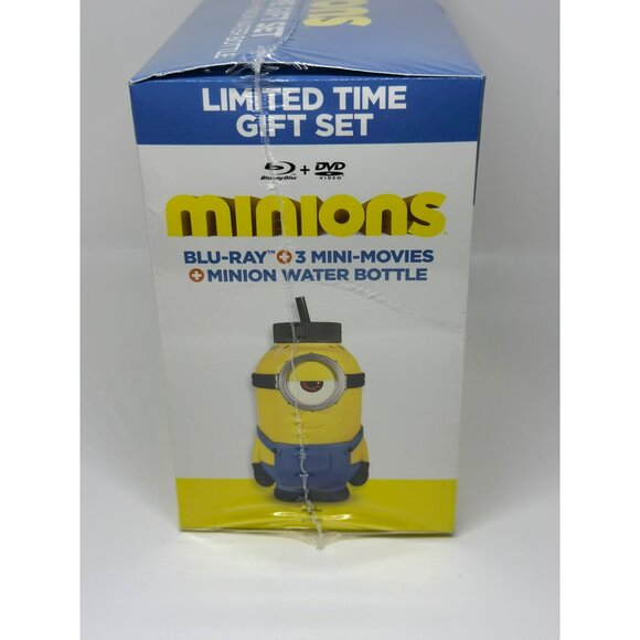 NIB Minions Blu-ray DVD Gift Set Limited Time Exclusive + 3 Mini Movies + Bottle - Picture 4 of 7